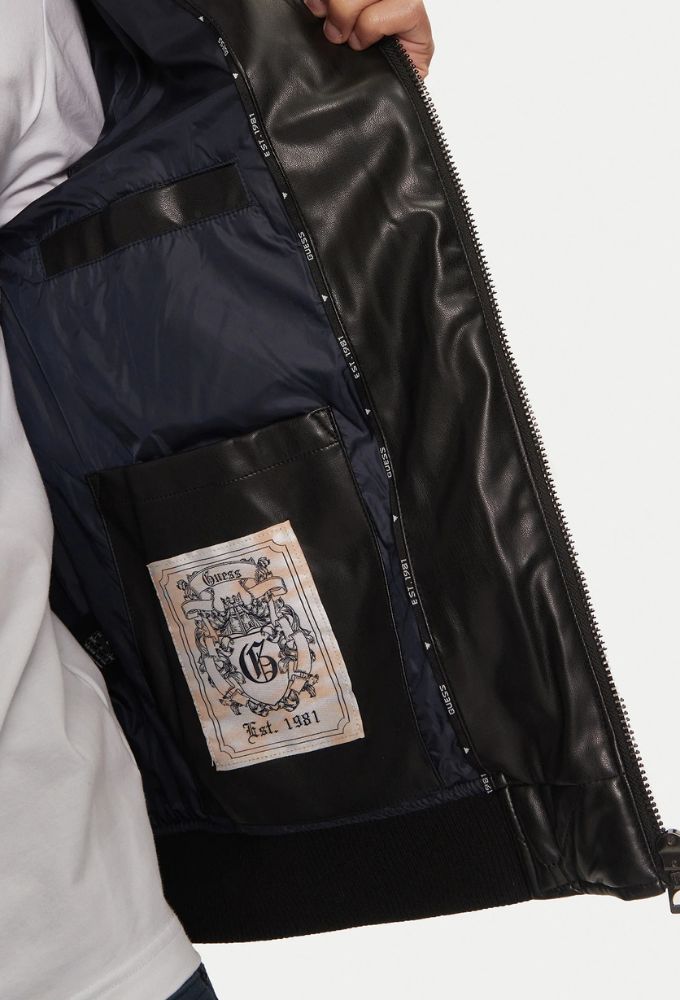 Guess Μπόμπερ Μπουφάν Μαύρο Regular Fit - Image 6