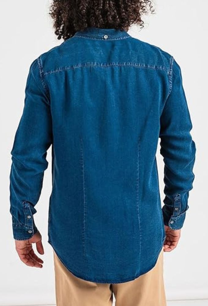 Guess Ανδρικό Κλασικό Πουκάμισο Slim Mπλέ Ανοιχτό - Image 2