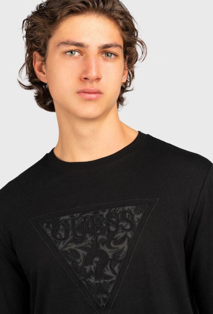 Guess Ανδρική Μπλούζα Μαύρη - Image 3