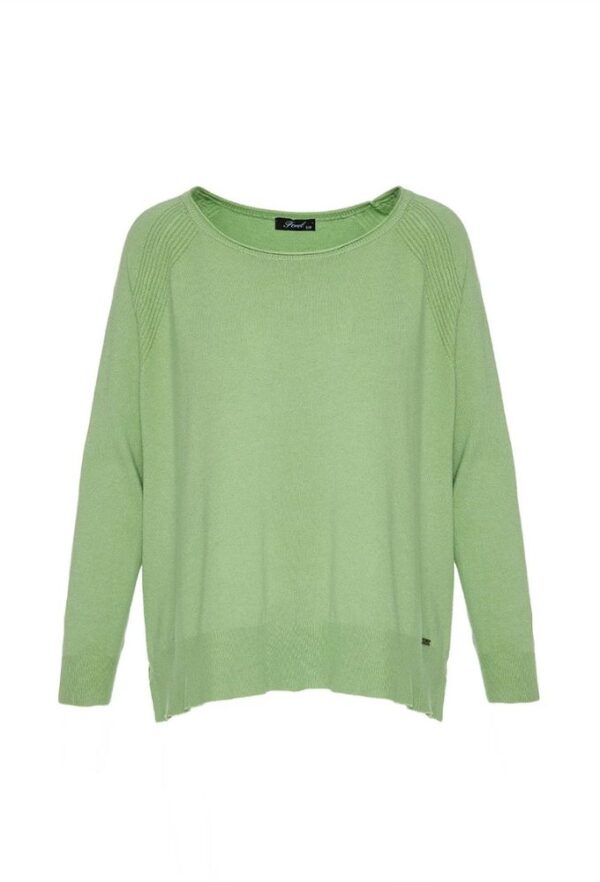 Forel Basic Πλεκτή Μπλούζα με Λαιμόκοψη Πράσινο Ανοιχτό