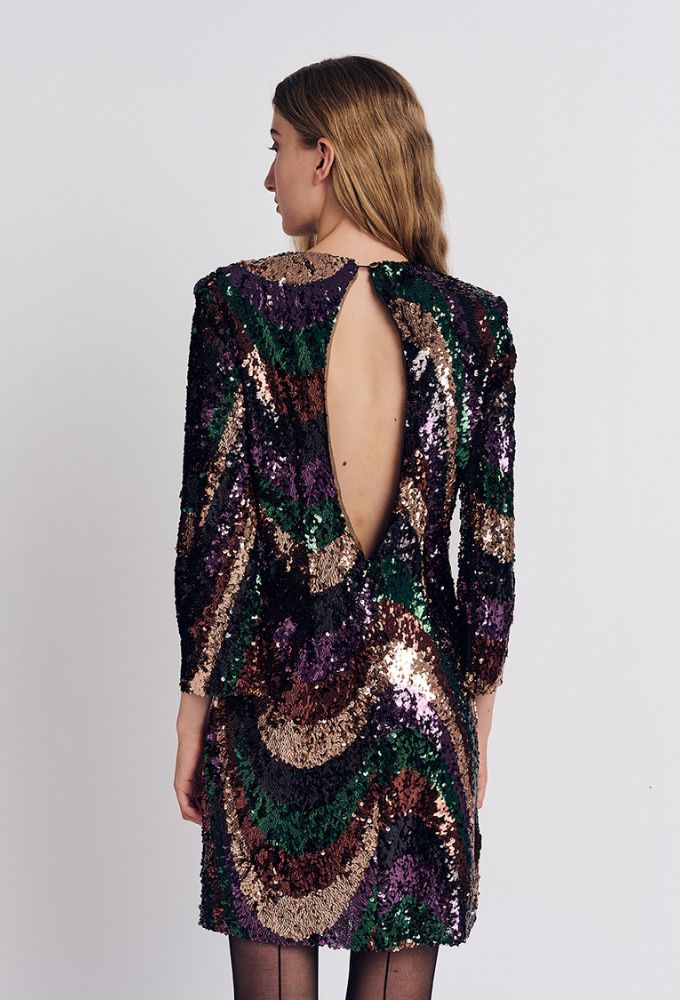 Forel Φόρεμα Εμπριμέ με Παγιέτες - Image 2