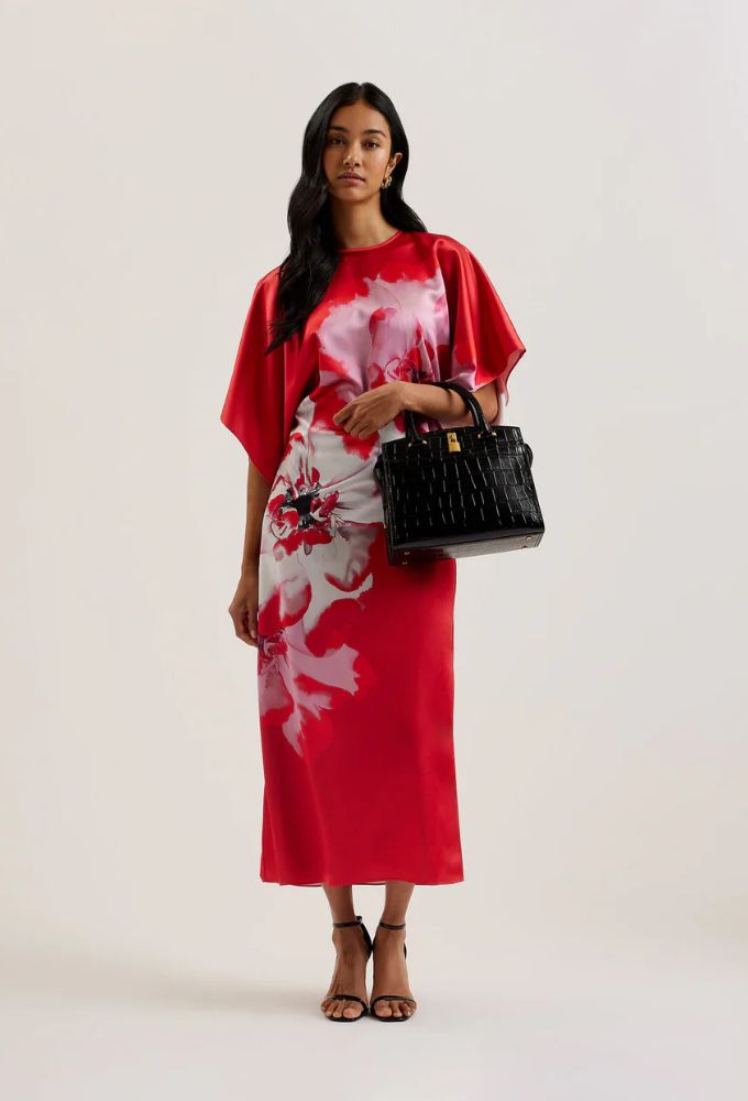 Ted Baker Myfair Τσάντα Χειρός Μαύρη Κροκό - Image 2