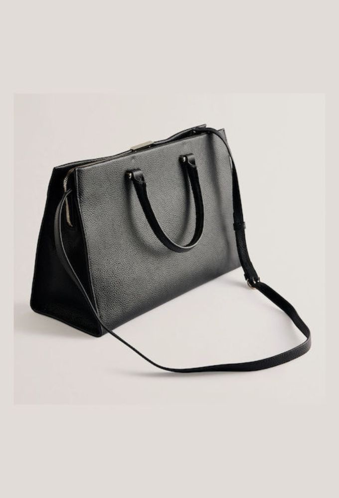 Ted Baker Δερμάτινη Γυναικεία Τσάντα Tote Χειρός Μαύρη - Image 3