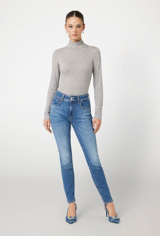 Guess Τζιν Shape Up Skinny Μπλέ Ανοιχτό - Image 4