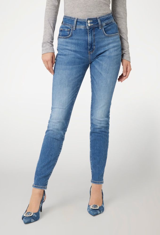 Guess Τζιν Shape Up Skinny Μπλέ Ανοιχτό