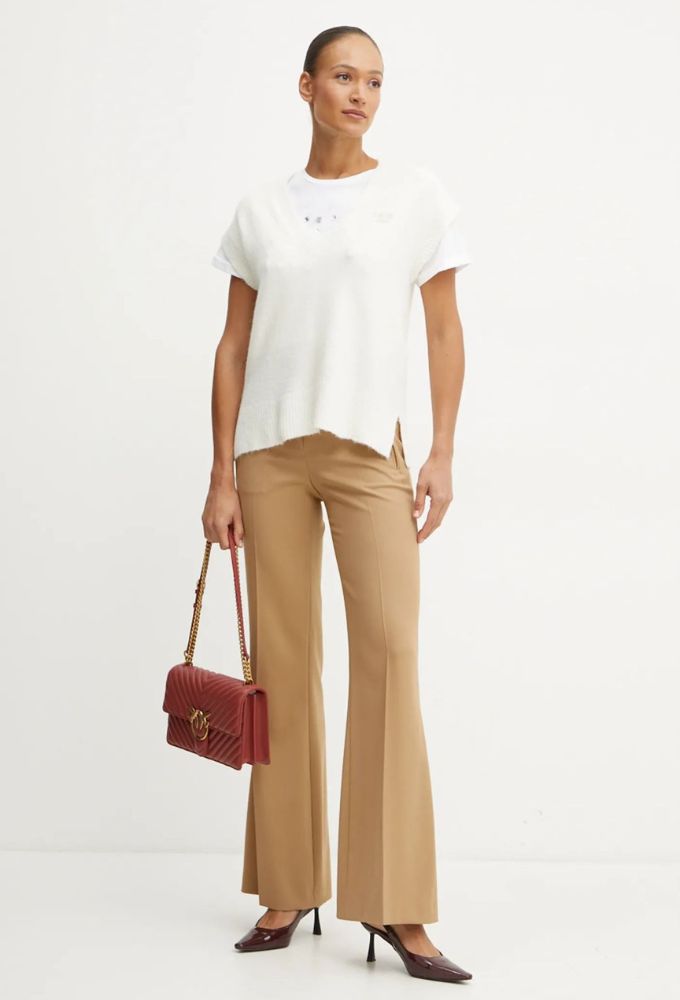 Liu Jo Γυναικείο Γιλέκο από Mείγμα Mαλλιού Eκρού - Image 3