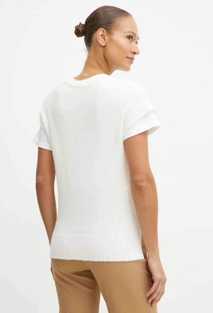 Liu Jo Γυναικείο Γιλέκο από Mείγμα Mαλλιού Eκρού - Image 2