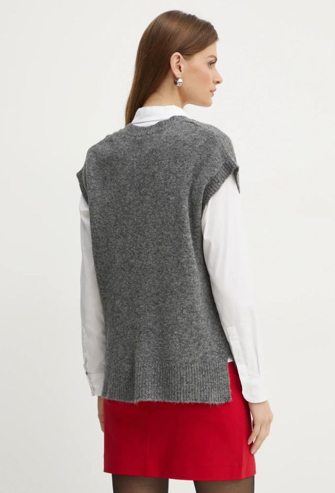 Liu Jo Γυναικείο Γιλέκο από Mείγμα Mαλλιού Γκρί - Image 2