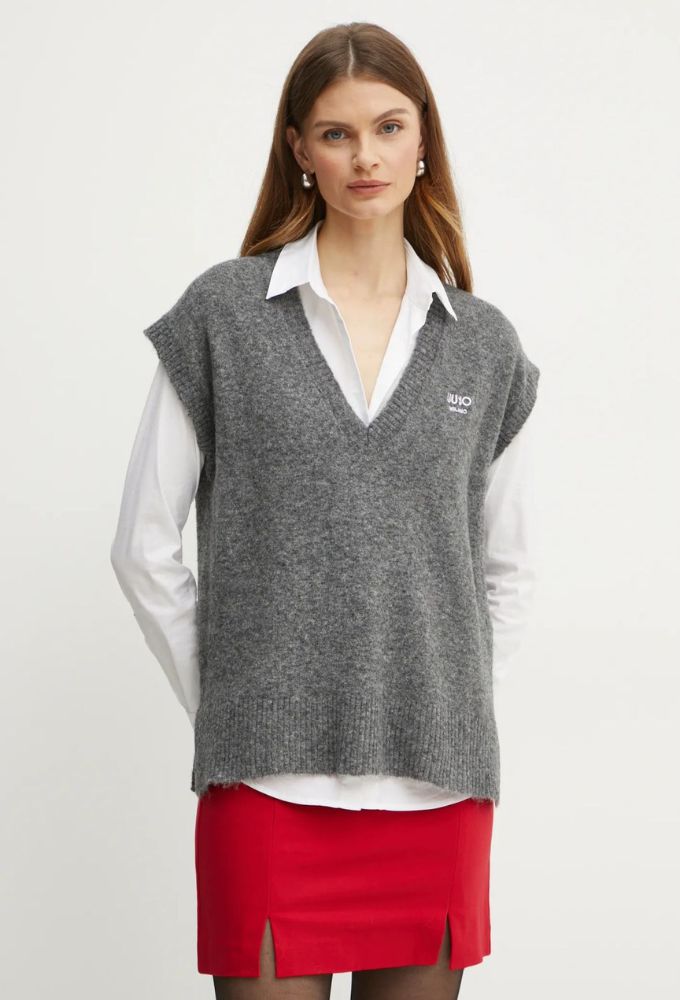 Liu Jo Γυναικείο Γιλέκο από Mείγμα Mαλλιού Γκρί