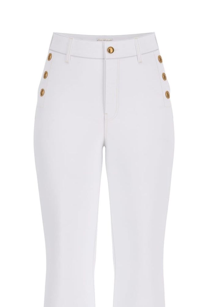 Guess Γυναικείο Υφασμάτινο Παντελόνι Eκρού - Image 2