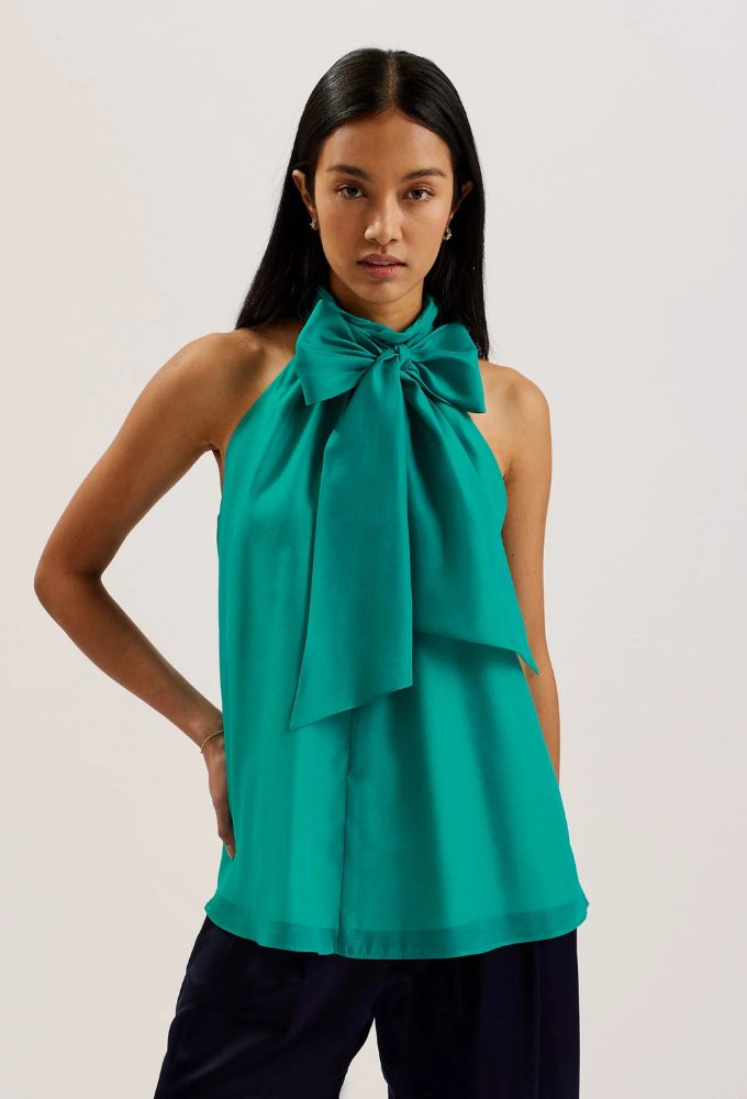 Ted Baker Γυναικεία Αμάνικη Μπλούζα Πετρόλ