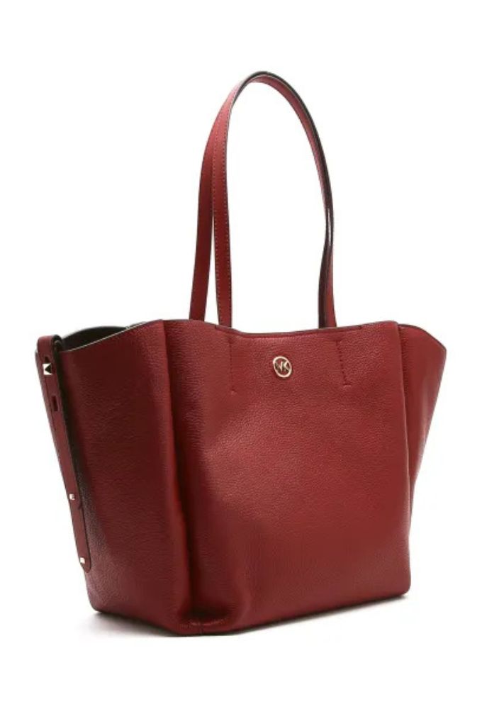 Michael Kors Freya Δερμάτινη Γυναικεία Τσάντα Shopper 'Ωμου σε Mπορντό Χρώμα - Image 5