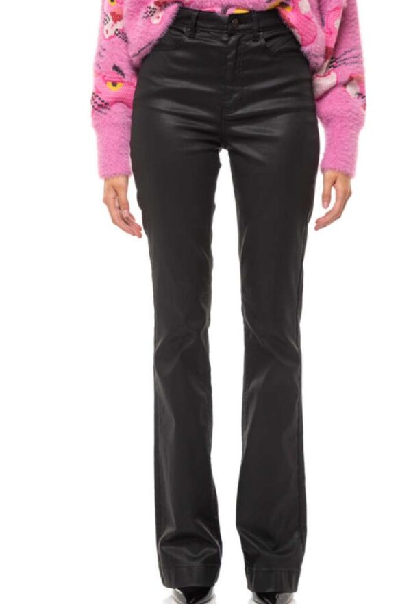 Guess Γυναικείο Γυναικείο Κερωμένο Παντελόνι Μαύρο