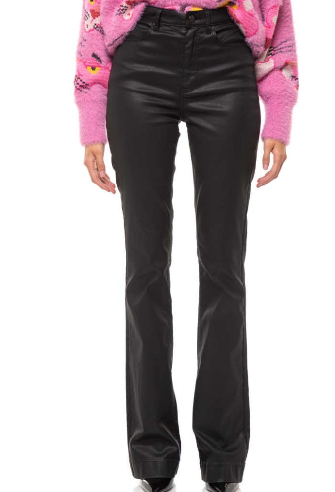 Guess Γυναικείο Γυναικείο Κερωμένο Παντελόνι Μαύρο