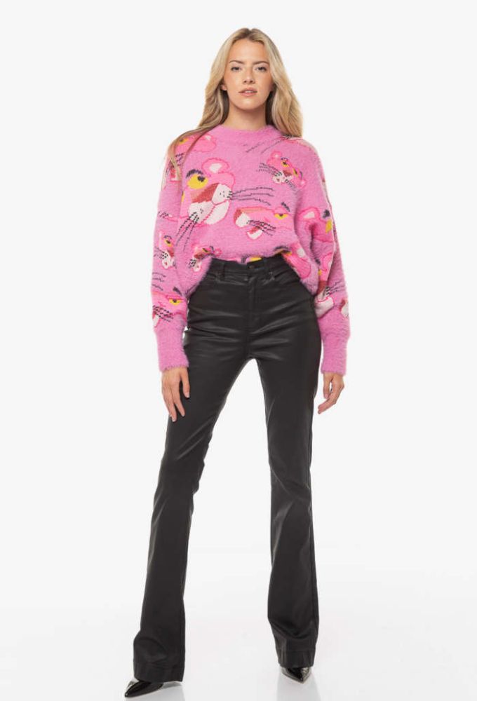 Guess Γυναικείο Γυναικείο Κερωμένο Παντελόνι Μαύρο - Image 4