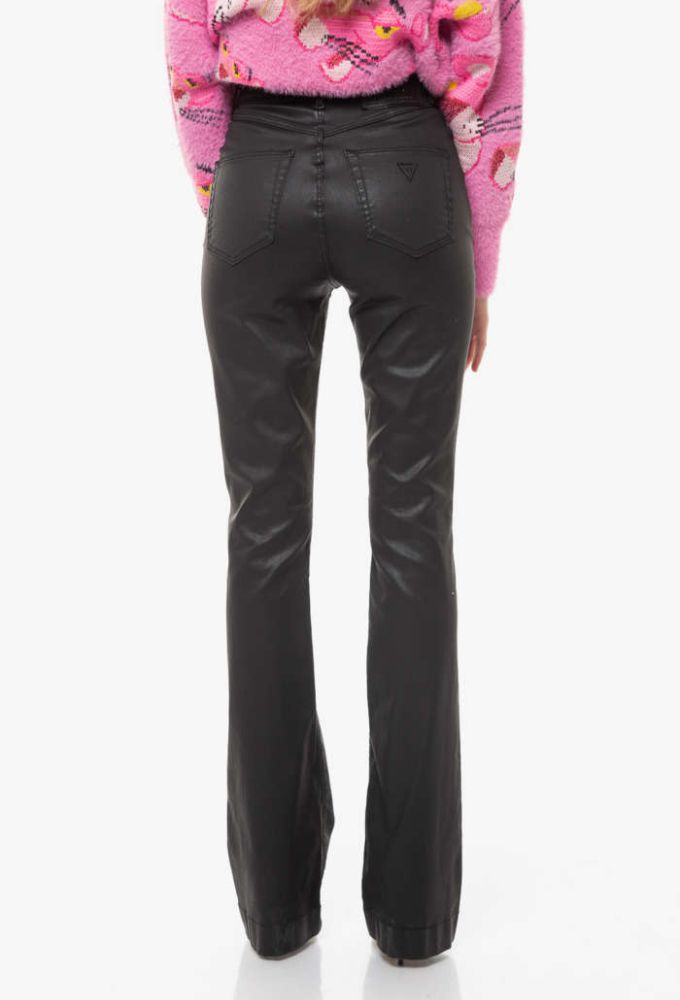 Guess Γυναικείο Γυναικείο Κερωμένο Παντελόνι Μαύρο - Image 2