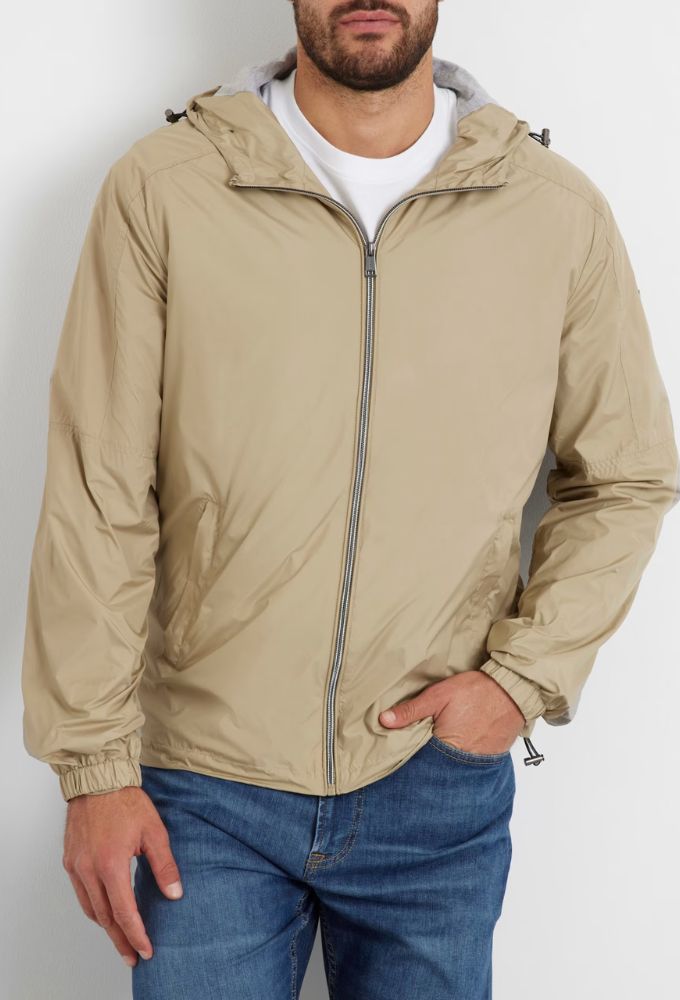 Guess Μπουφάν με Patch Μικρό Τριγωνικό Λογότυπο Μπεζ