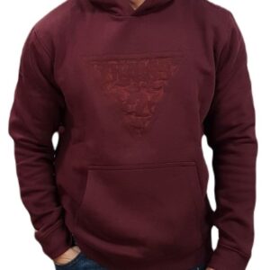 Guess Aνδρικό Φούτερ Mπορντό με Τριγωνικό Λογότυπο