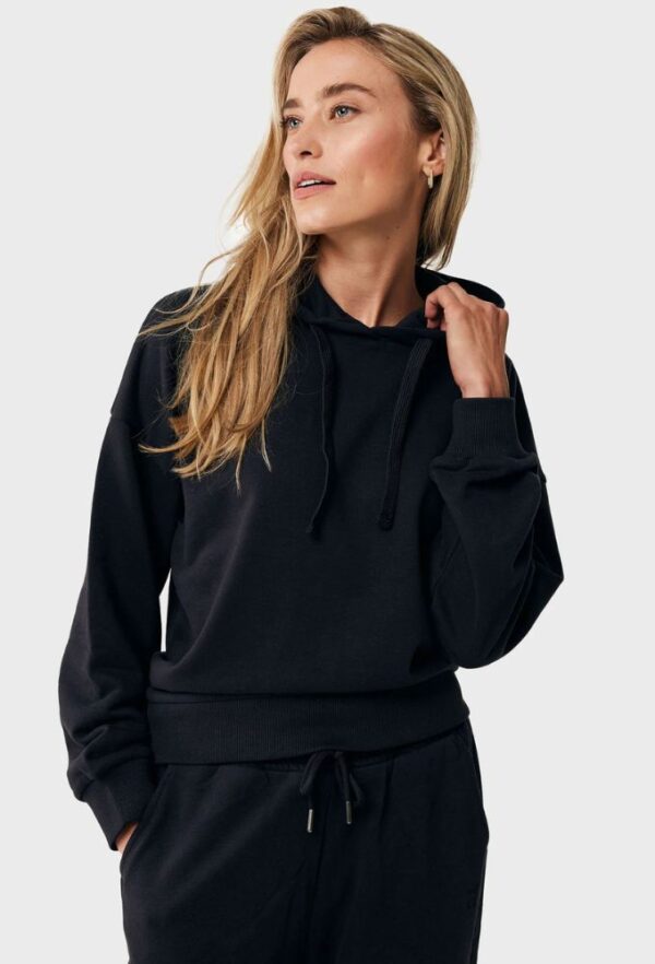 Mexx Γυναικείο Φούτερ Mαύρο Μονόχρωμο με Κουκούλα