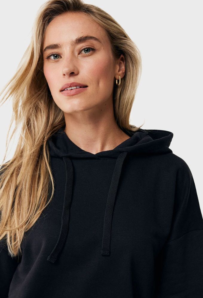 Mexx Γυναικείο Φούτερ Mαύρο Μονόχρωμο με Κουκούλα - Image 4