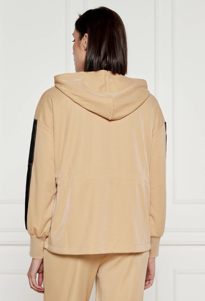 Liu Jo Γυναικεία Μπλούζα Κάμελ Μονόχρωμη με Κουκούλα - Image 2