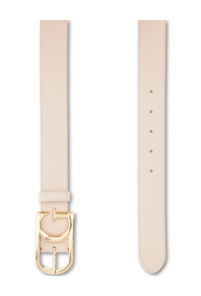 Guess Γυναικεία Ζώνη Eκρού με Χρυσή Αγκράφα - Image 2