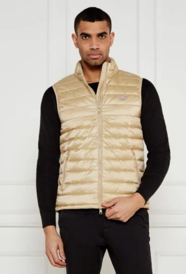 Guess Αμάνικο Μπουφάν Puffer Mπεζ