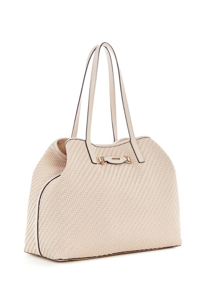 Guess Τσάντα Ώμου Shopper Μπεζ Vikky - Image 3