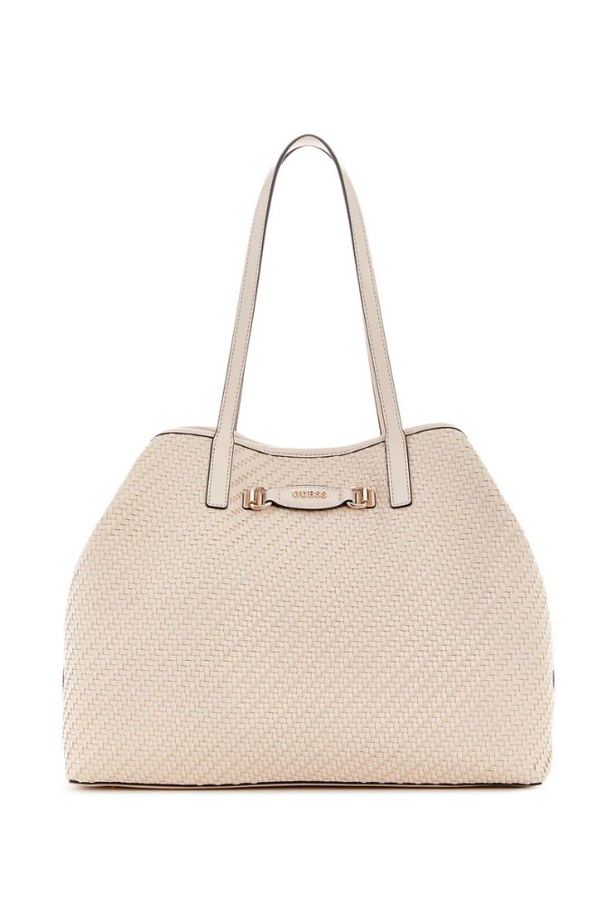 Guess Τσάντα Ώμου Shopper Μπεζ Vikky