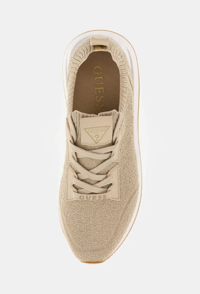 Guess Sneakers Πλεκτό Running Esti Μπεζ Χρυσό - Image 3