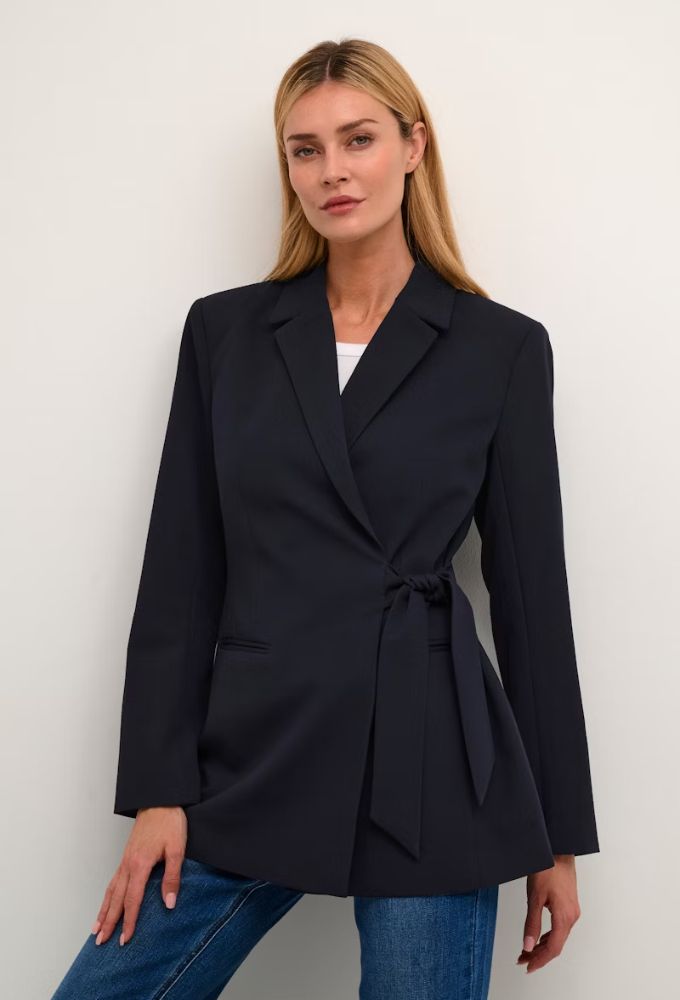 Kaffe Γυναικείο Σακάκι Mπλέ Σκούρο