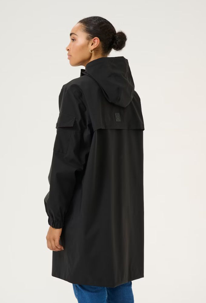 Kaffe KAennie Καπαρντίνα Μαύρη Μονόχρωμη - Image 3