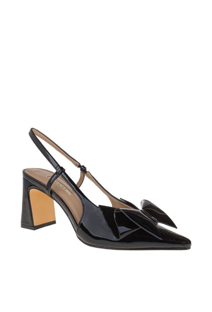 Corina Μαύρες Γόβες από Λουστρίνι με τετράγωνο Τακούνι