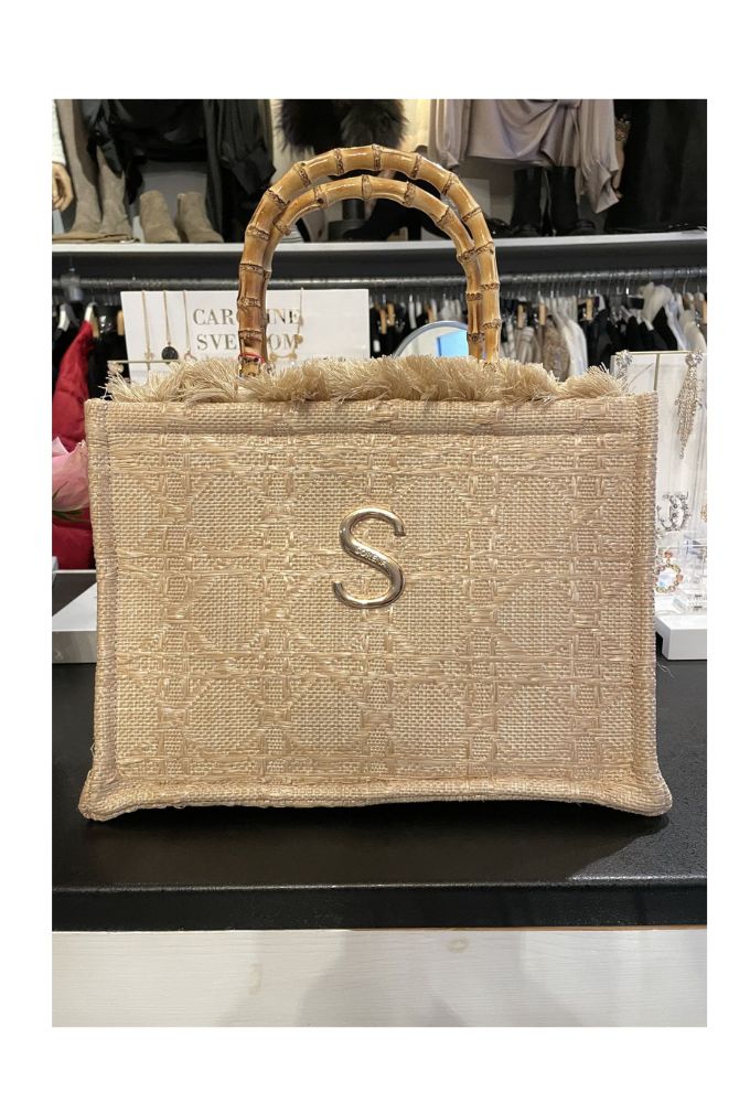 Sorena Handmade Aelia Medium Τσάντα Tote Χειρός Natural Μπεζ