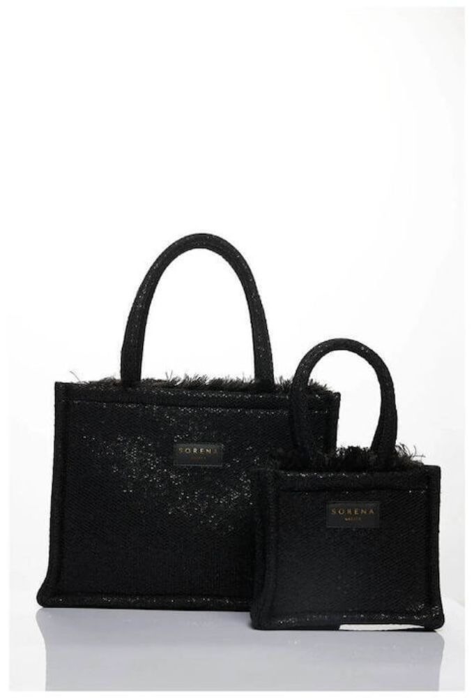 Sorena Handmade Adora Γυναικεία Τσάντα Tote Χειρός Μαύρη - Image 3