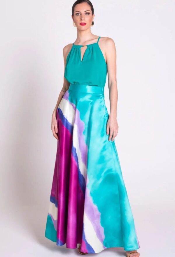 Edas Μaxi Φούστα Αμπιγιέ Πολύχρωμη