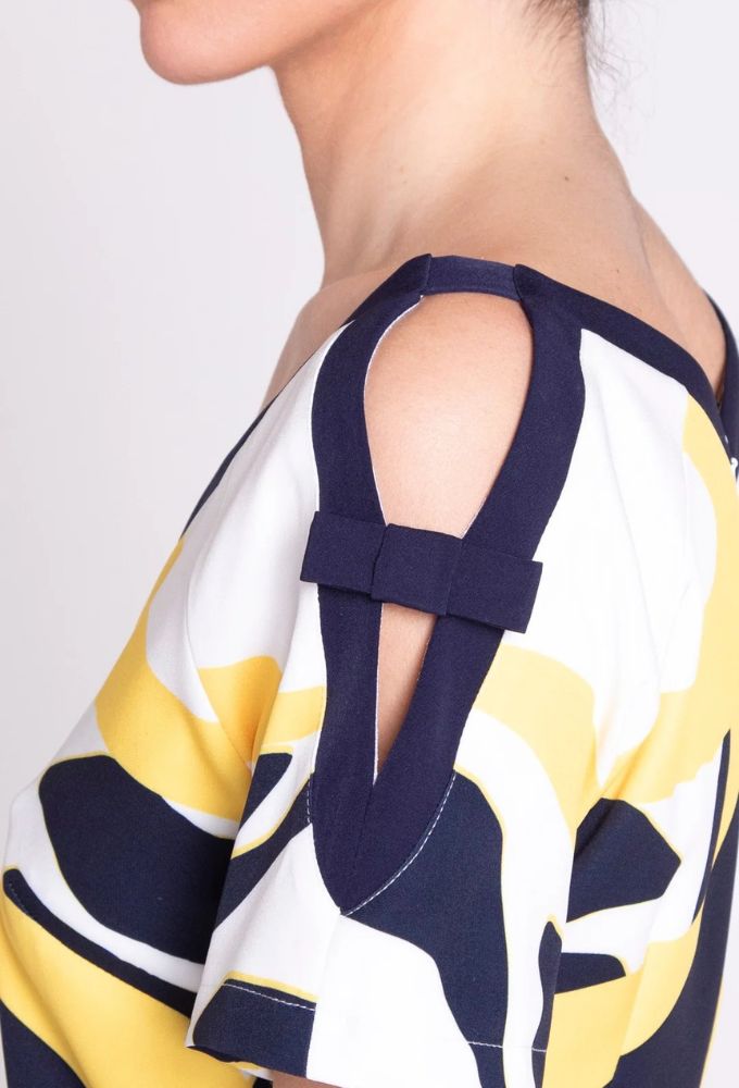 Edas Φόρεμα Mini Μπλέ-Κίτρινο - Image 3