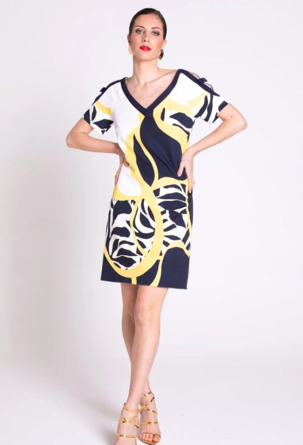 Edas Φόρεμα Mini Μπλέ-Κίτρινο