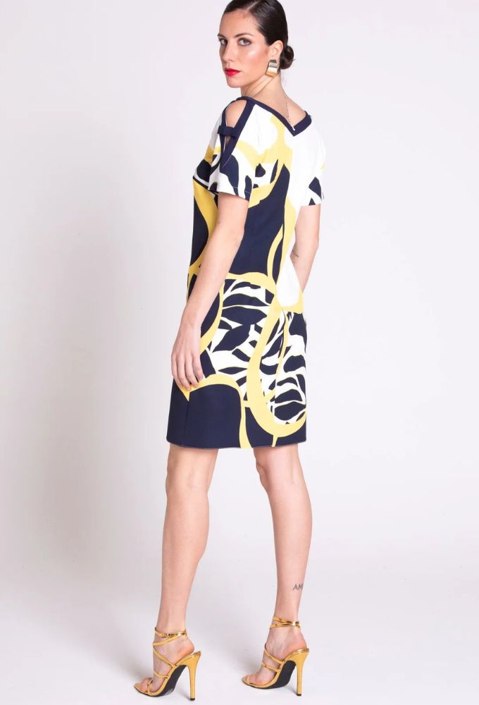 Edas Φόρεμα Mini Μπλέ-Κίτρινο - Image 2