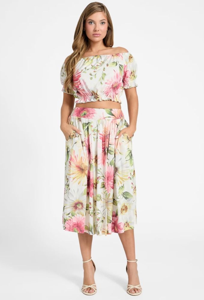 Guess Φούστα με Πιέτες και Floral Tύπωμα - Image 3