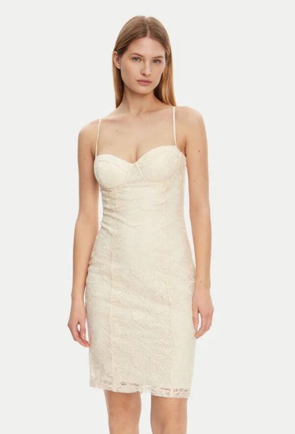 Guess Φόρεμα Kοκτέιλ Μπεζ Regular Fit