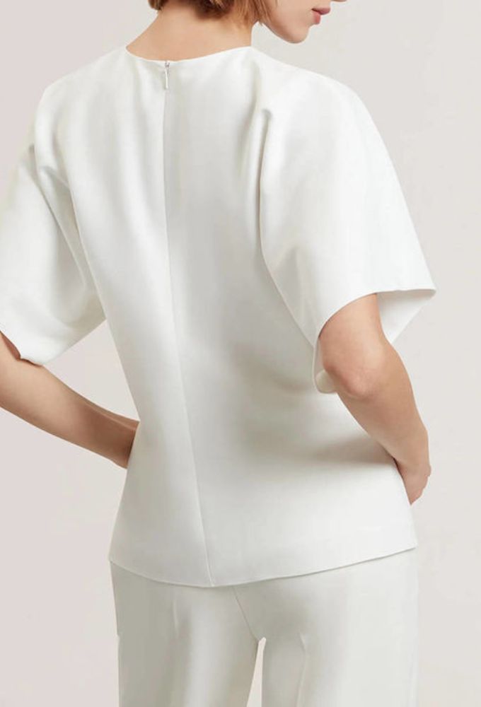 Ted Baker Γυναικεία Μπλούζα Κοντομάνικη Floral White - Image 3