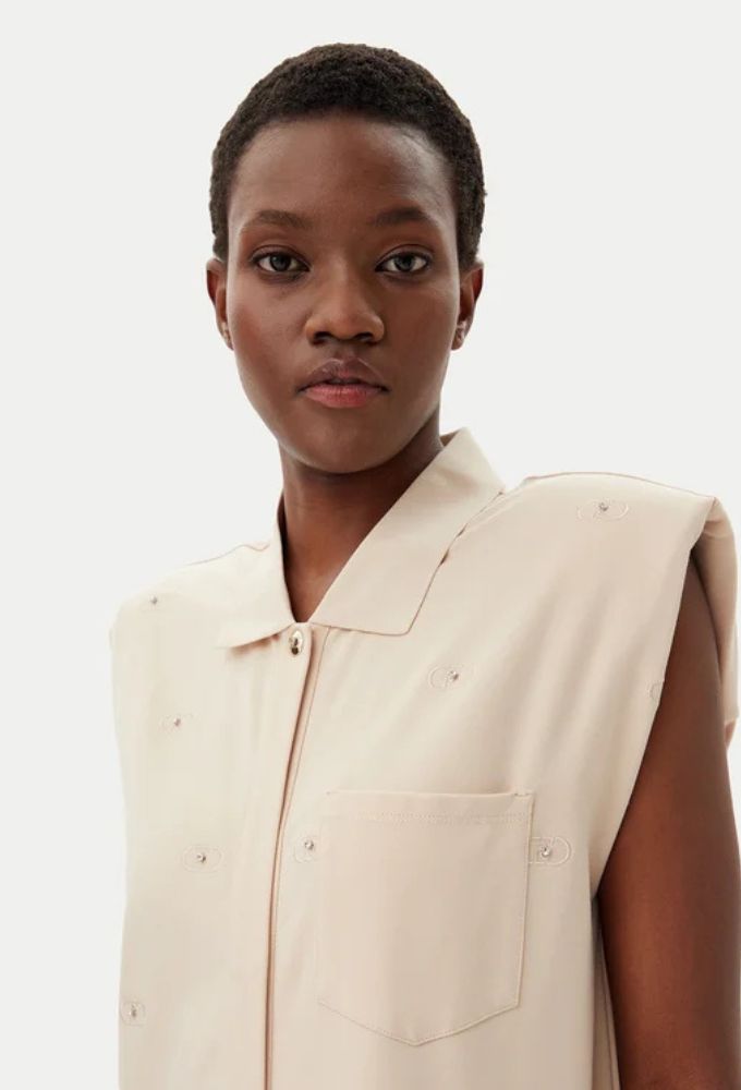 Liu Jo Sport Φόρεμα πουκάμισο TA5191 J5942 Μπεζ Regular Fit - Image 4