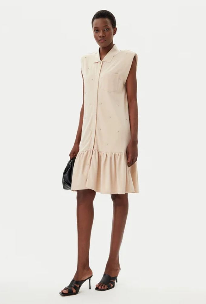 Liu Jo Sport Φόρεμα πουκάμισο TA5191 J5942 Μπεζ Regular Fit - Image 3