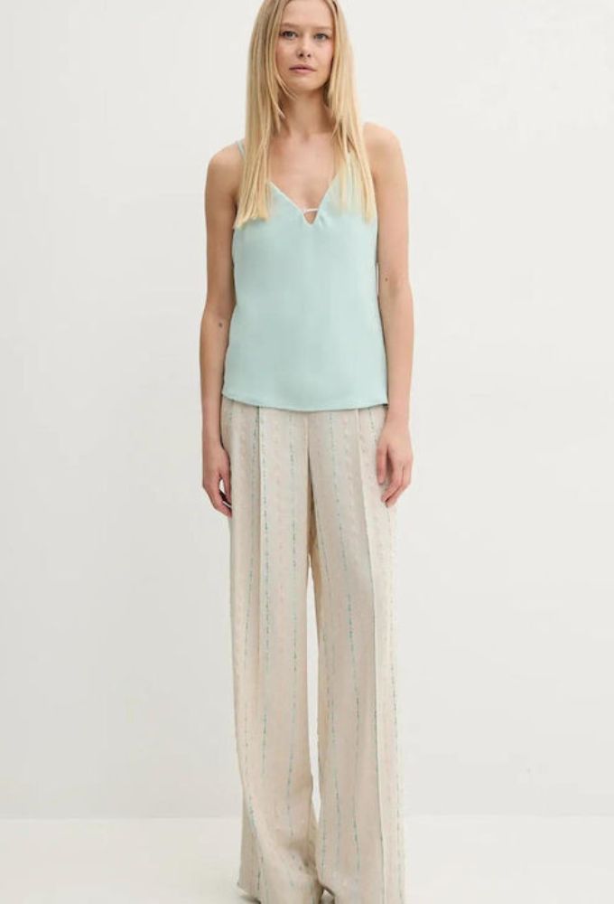 Guess Γυναικεία Μπλούζα Αμάνικη Φυστικί - Image 3