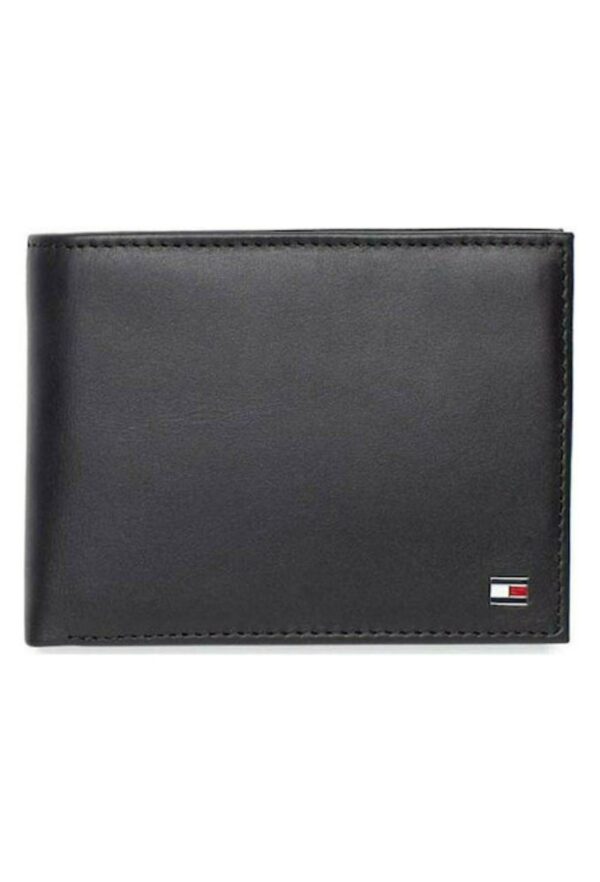 Tommy Hilfiger Mesh Flap Δερμάτινο Ανδρικό Πορτοφόλι Μαύρο