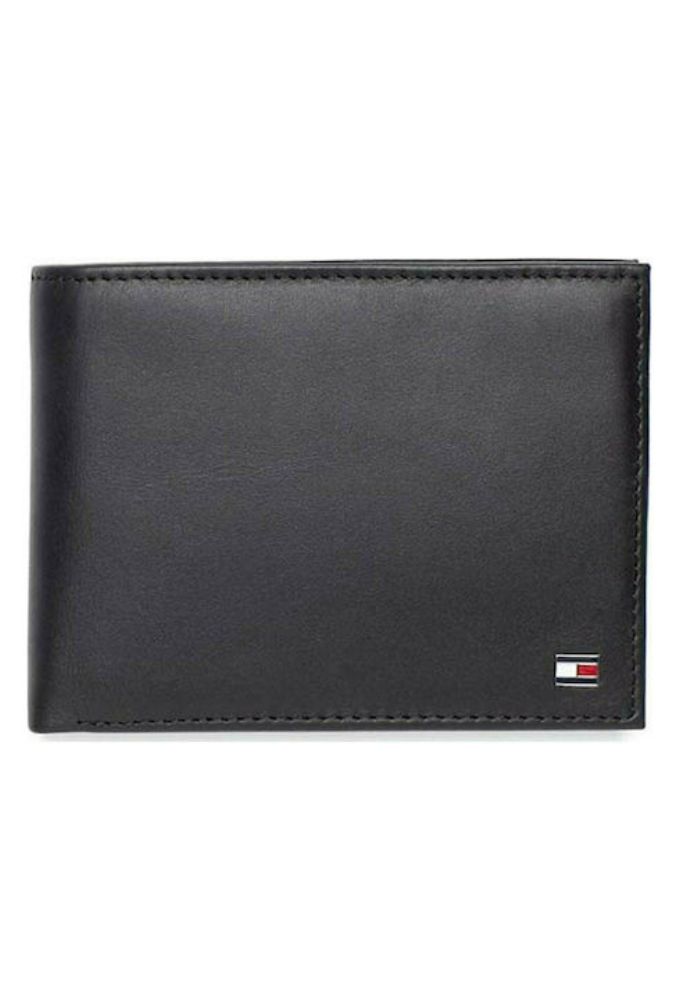 Tommy Hilfiger Mesh Flap Δερμάτινο Ανδρικό Πορτοφόλι Μαύρο