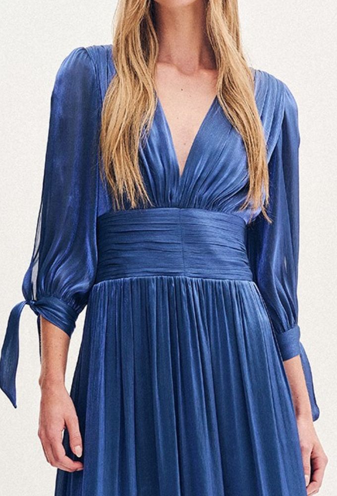 Forel Φόρεμα Maxi Σατέν Μπλε - Image 3