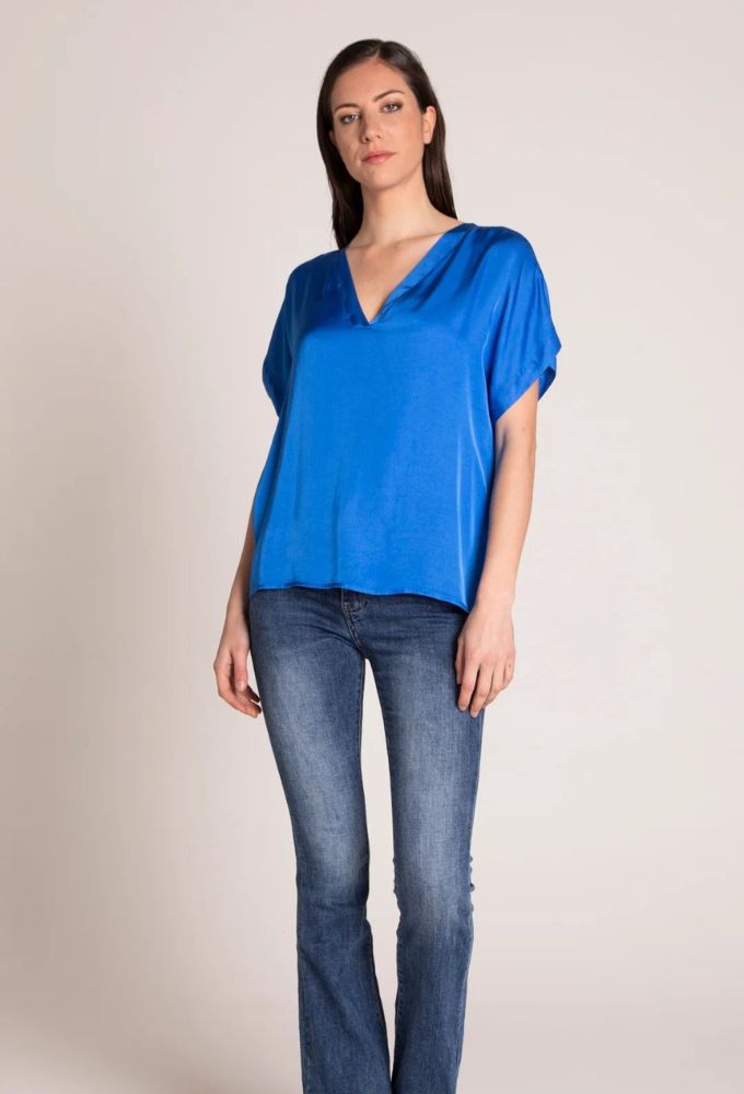 Edas Γυναικεία Μονόχρωμη Μπλέ Μπλούζα - Image 3