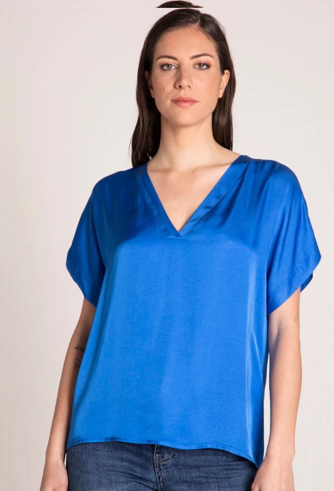 Edas Γυναικεία Μονόχρωμη Μπλέ Μπλούζα